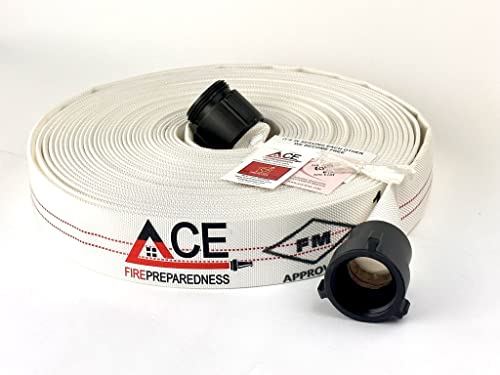 Fire hose, Firehose, 75' attack hose FM approved single jacket lay flat attack TPU liner PYRO-LITE aluminum couplings