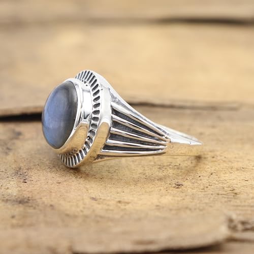 Bagues en pierre précieuse labradorite et bague de déclaration homme
