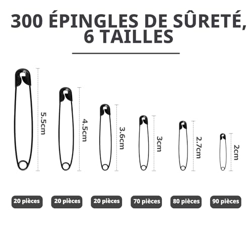 Kiperline 300 Epingles a Nourrice - 6 Tailles de 20 à 55 mm – vue 3