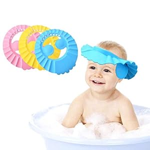 | Dabster Adjustable Safe Soft Breathing Baby Shower cap | Baby Bath Cap For Kids | Baby Safe Ear Protector Hair Wash Caps | Baby Bath Cap Shower Protection For Eyes And Ear |