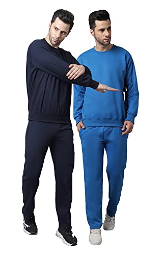 Image of Mack Jonney Fleece Printed Tracksuit Co-ord Set for Men (Pack of 2)-SW RN NVY 49 SKY LOWER NVY SKY 04-P