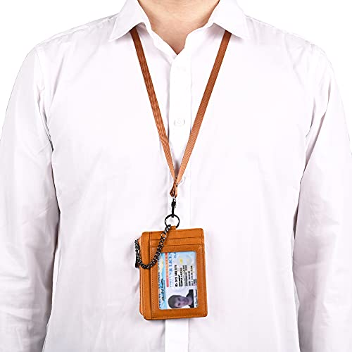 Image of kinzd Slim Minimalist Zipper Credit Card Holder Leather Front Pocket Wallet with Keychain Ring Lanyard Strap