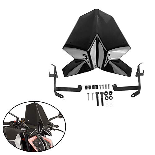 kemimoto Compatible with 2017 2018 2019 KTM Duke 390 125 Windshield Windscreen For Duke Sx RC Black