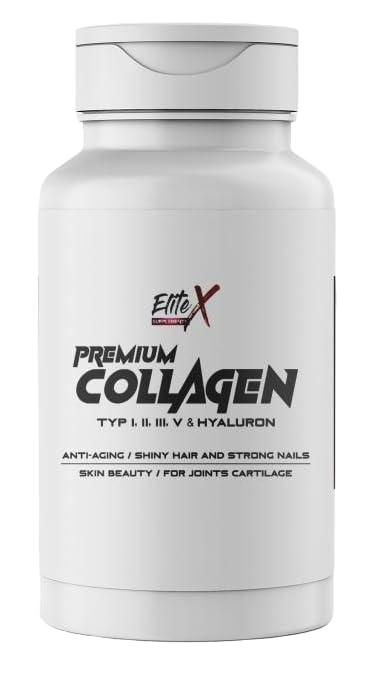 Complejo de colágeno EliteX Premium: 5 tipos de colágeno + ácido hialurónico para una piel firme y la salud de las articulaciones