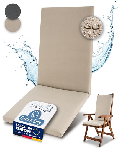 Image of Beautissu Premium High Back Garden Chair Cushions Waterproof Outdoor UV