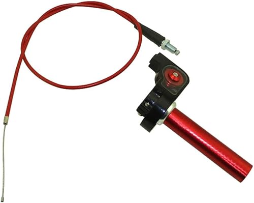 Miniatura 5 de TC-Motor Cable de acelerador giratorio con mango de aluminio de 14 de giro rojo para 50cc 70cc 90cc 110cc 125cc 140cc 150cc 160cc Pit Dirt Motor