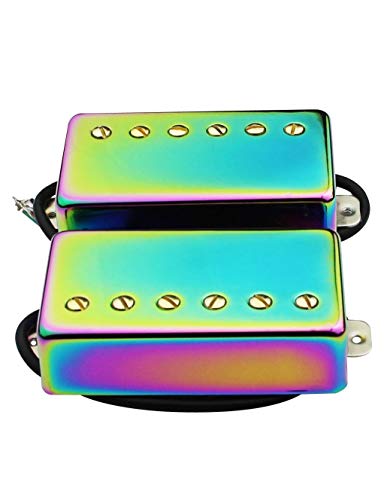 Guyker Guitar Humbucker Pickups Set - Sealed Double Coil Neck And Bridge Pickup Replacement Parts For Lp 6 String Electric Guitar (Chameleon Rainbow) #TOP13