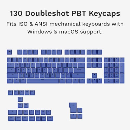 Image of GLORIOUS Gaming - GPBT Basics (PBT Keycaps), Mana Blue, No Fade Dye-Sublimated, for Custom Mechanical Keyboards, Fits 100%, 75% 65% 60%, Fits ANSI & ISO, Supports Windows & macOS - English (US)