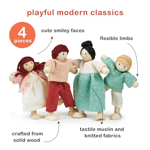 Set de 4 muñecos de madera poseíbles Honeybunch Mentari miniatura 4