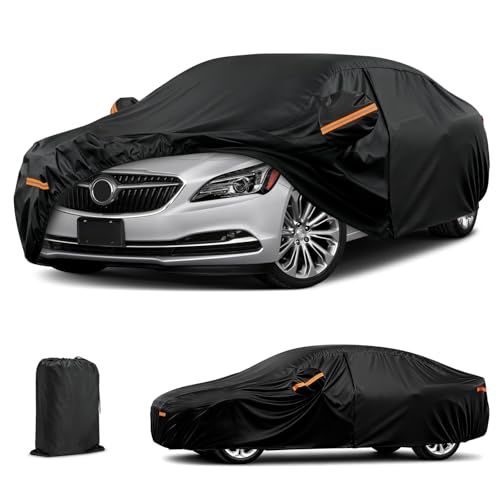 Car Cover for Buick Lacrosse 2004-2025, 6 Layers Waterproof Car Covers with Zipper Door & Windproof Bands All Weather Cover for Snow Rain Dust Hail Leaves Bird droppings Protection