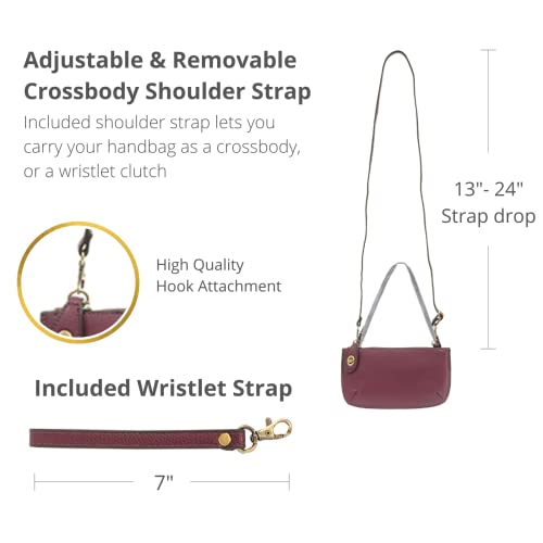 Image of Joy Susan Women's Fashion Purse Mini Crossbody Wristlet Clutch Handbag - Plum