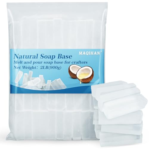 MAQIHAN Base de sabão natural 900 g - Base de glicerina transpare...