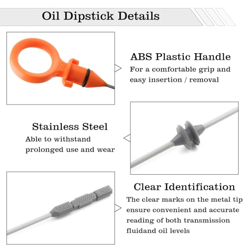 Image of 07K115611E Engine Oil Dipstick Indicator, Compatible with Volkswagen L5 2.5L Jetta Passat Golf Rabbit Beetle Engine Oil Fluid Level Dip Stick Replace 917404, 07K115611F