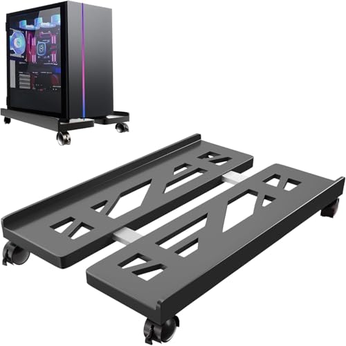 Svupue Soporte Para Pc, Soporte Para Torre De Pc, De Escritorio Para Computadora, Ideal Para Gamers, Estudiantes Y Para El Hogar. Con 4 Ruedas, Color Negro.