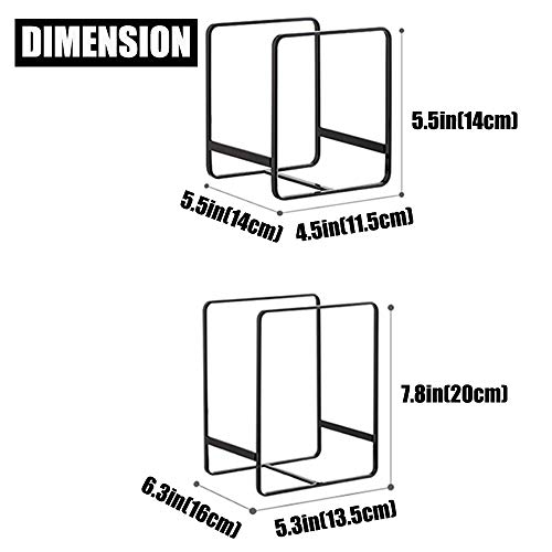 4Pcs Plate Holders Organizer, Metal Dish Storage Dying Display Rack For Cabinet, Counter And Cupboard - Black， 2 Small And 2 Large #TOP1