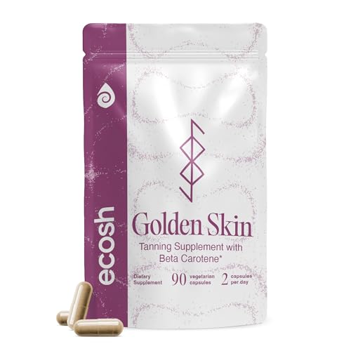 Ecosh Golden Skin Tanning Supplement for Women & Men – Potent Tanning Pills with Beta Carotene,...