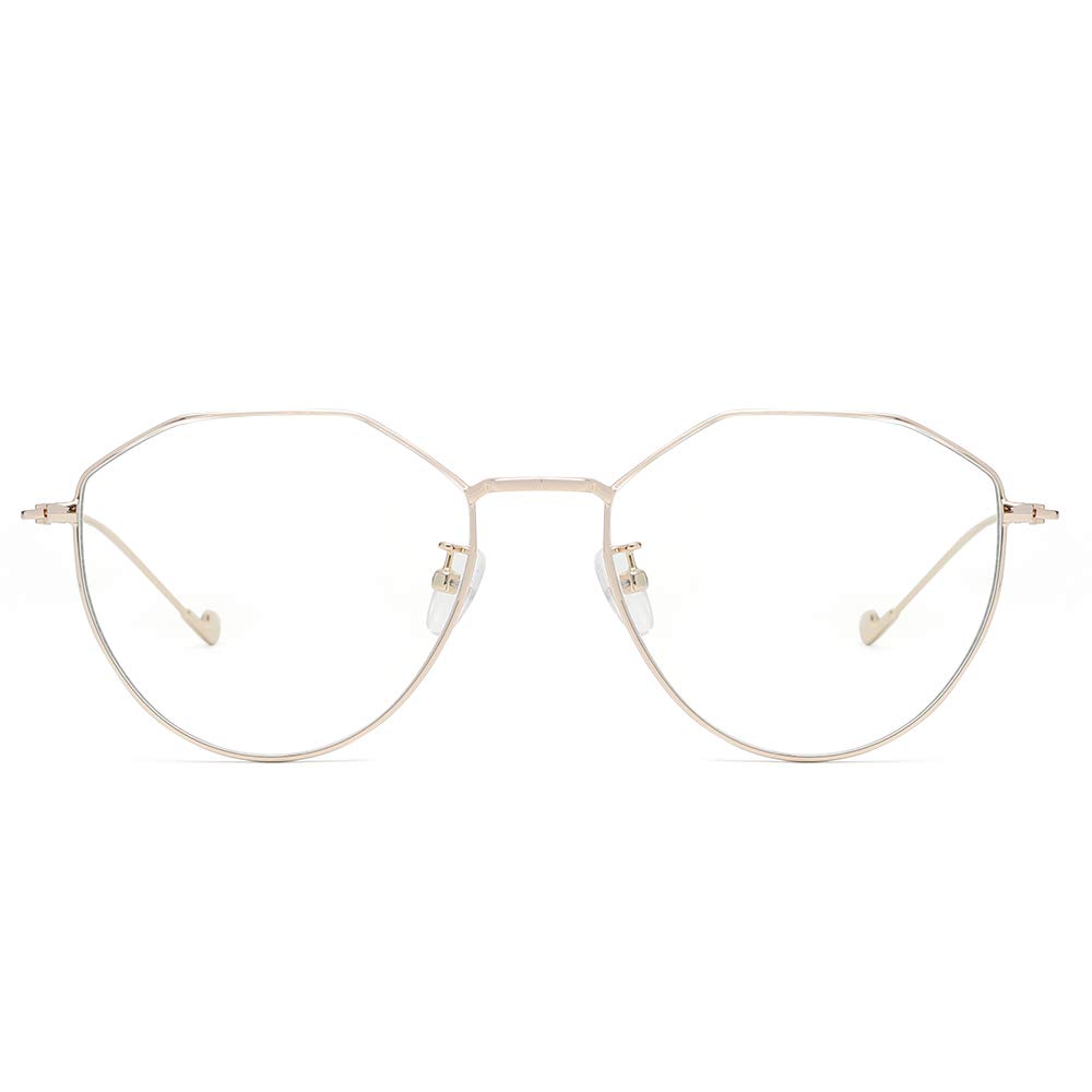 Cyxus Blue Light Blocking [Metal Frame] Computer Glasses for Anti Eye Fatigue Headache, Retro Metal Frame Eyewear for Women 8009