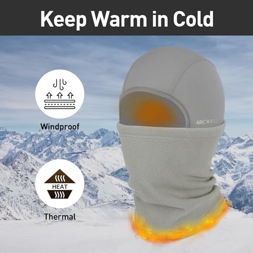 Image of Arcweg Kids Balaclava Ski Mask Thermal Fleece Neck Warmer Winter Windproof Face Hood Mask Fits Under Helmets for Boys Girls