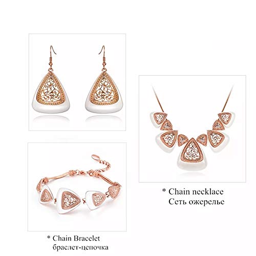 Crystal Lady Enamel Plated Rose Gold Color Stud Earrings Jewellery for Women - Image 8