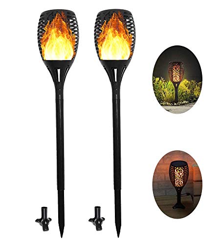 LT Lights Outdoor Solar Torch Lights Upgraded-3 Modes Sun/USB Powered Dancing Flickering Flames