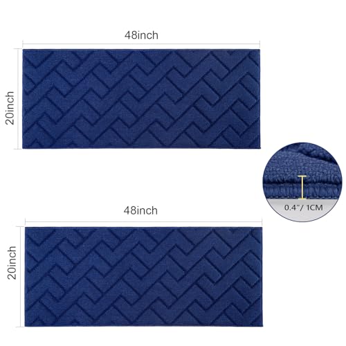Image of hicorfe Kitchen Runner Rug,20 inchx48 inch+20 inchx48 inch Kitchen Set,Non-Slip Kitchen Mat