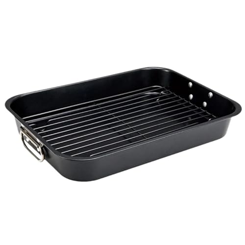 Plaque de cuisson antiadhésive avec grille amovible pour plat de cuisson rectangulaire