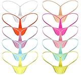 HEROPIE G-string Thongs for Women Seamless Thong Low Rise Micro Back Bikini Bottom No Show Panties Underwear, 10 Packs Multicolor