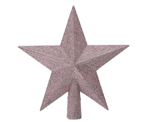 Kaemingk Christbaumspitze Kunststoff 19cm Stern mit Glitzer Weihnachtsbaumspitze - Christbaumschmuck & Weihnachtsbaumschmuck - Helllila