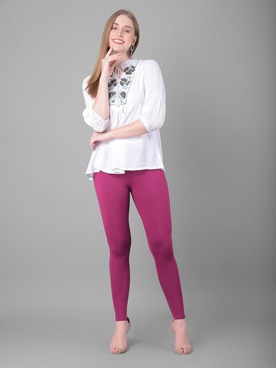 Image of Women Cotton Solid Belt Ankle Length Legging Four Way Lycra Leggings