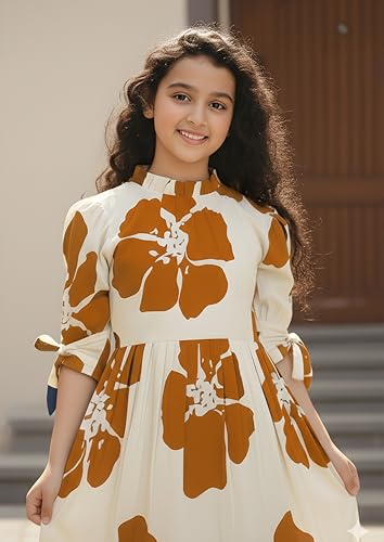 Image of Fashion Dream Girl's Rayon Floral Printed Dress|Girls Dress|Western Dress|Casual Wear