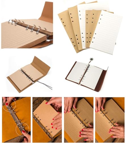 Image of TRIVAH Leather Writing Journal, Refillable Travelers Notebook,Art Sketchbook, Travel Diary with Blank Paper (Orange, 7 Inch)