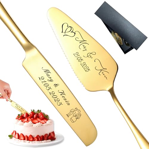 FKF Personalisiert Tortenheber Personalisierts Tortenmesser Gravur Name und Text Tortenschaufel Hocâ€¦ – Miniatur