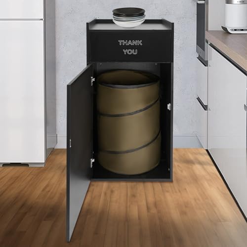 Caneca de basura de madera rectangular ecológica 30 L miniatura 6