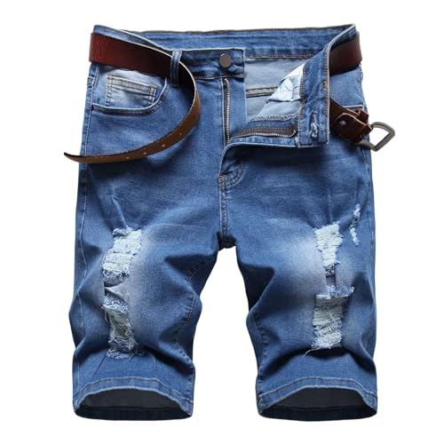 Short en jean stretch homme fin d'inconfort taille moyenne droite - 3