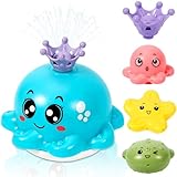 GMUFTIR Giochi Bagnetto Neonato, Giochi Bagnetto con Luce a LED, Polpo Giochi Vasca da Bag...