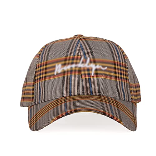 Casquette de baseball coton anti-soleil style carreaux pour cheveux rebelles