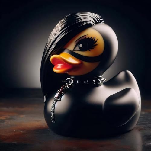 edenfuax Punk Duck Goth Resin Duck - Garage Kits,Unique Gothic Gifts & Collectibles,Vinyl Rubber Novelty Ornament Dark Satanic Duck Figurine for Desktop Home Halloween Decor (Mrs. Valentina)