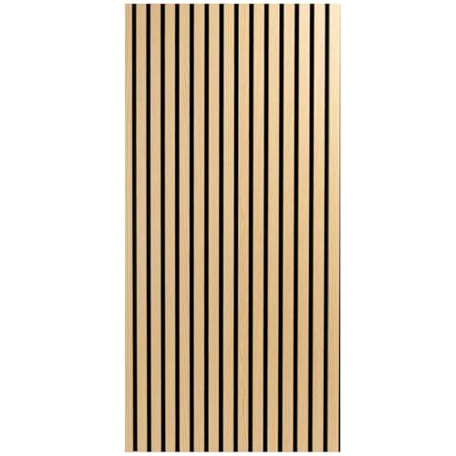 Art3d Paneles acústicos 60 x 120 cm MDF 4 Paneles acústicos de madera 3D Paneles de pared Revestimiento de lamas fonoabsorbentes para paredes de 2 cm de grosor Roble 2,88㎡