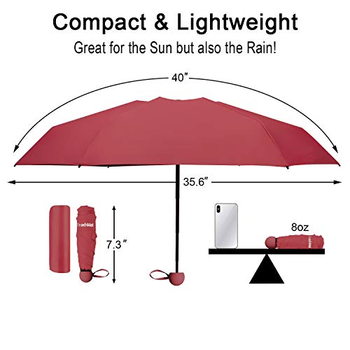 image for TradMall Mini Travel Umbrella, 6 Ribs Portable Lightweight Compact Par