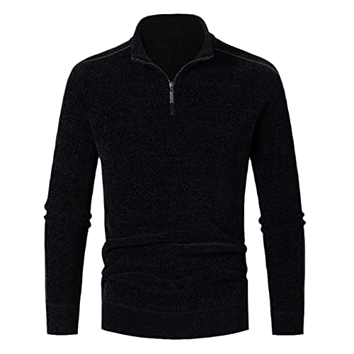 Pull en tricot noir Kelsiop en maille lourde de qualité supérieure