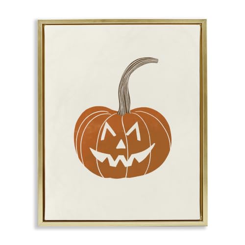 Casual Jack O Lantern Smile, 17 x 21 Inch Canvas in Floater Frame