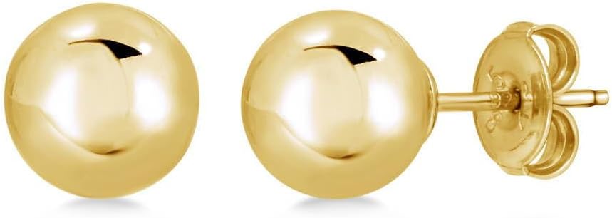 BERRICLE Pendientes de tuerca de plata de ley con destellos de oro amarillo para mujeres y hombres, unisex