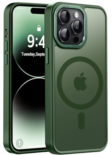 Newfuture for iPhone 14 Pro Max Case 6.7" Magnetic Protective, Dark Green