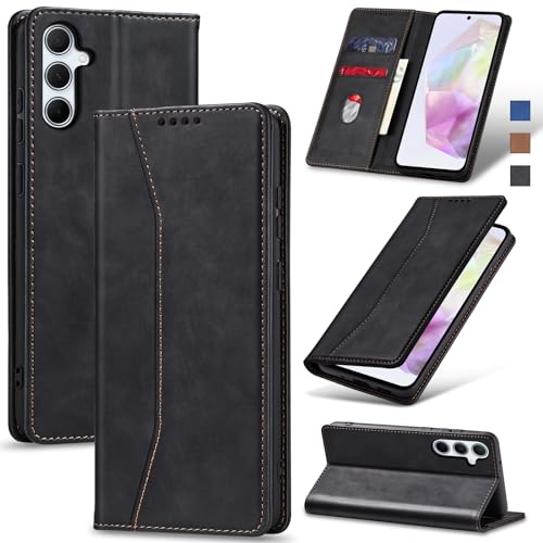 Image of Jasonyu Flip Wallet Case for Samsung Galaxy A35,Black