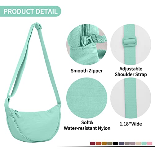 Image of Nylon Crescent Crossbody Bag for Women Purses Trendy Men,Small Travel Sling Bag Hobo