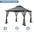 Yaheetech Patio Gazebo - 11x11 ft Outdoor Shelter Tent with Vented Top & Mesh Sidewalls & Drainage Holes, Water-Resistant for Garden/Backyard/Deck/Lawn (Dark Gray)