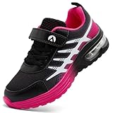  ASOCO DREAM Baskets Mixte Enfant Garçon Fille Chaussures de Course Léger Respirant Chaussures de Tennis Chaussures de Sport,Noir Rose,37 EU
