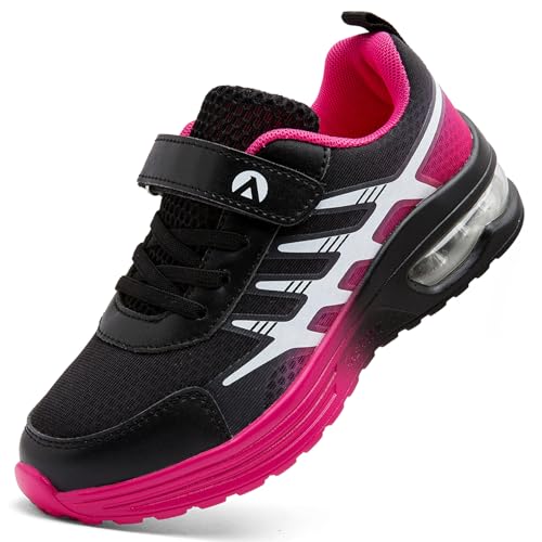 ASOCO DREAM Zapatillas Casual para Niño Calzado Deportivo Zapatos de Running Zapatillas de Tenis Transpirable Ligero,Negro Rosa,38 EU