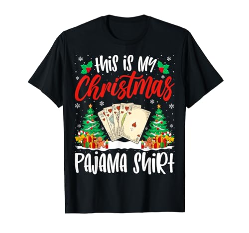 Card Games Xmas Pajama Shirt Card Games Christmas Holiday Camiseta