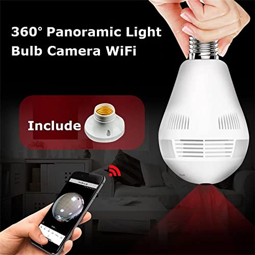 SIFA TECHV380Pro Fisheye 360° Panoramic Wireless HD 1080p Full HD CCTV Wi-Fi Camera Led Bulb with Bulb Holder - Supports 64GB SD Card (Not Included) 1